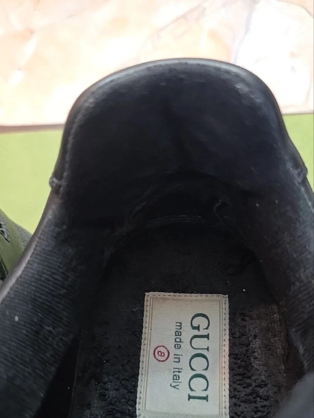 Gucci Men’s Black Leather Sneakers with Silver Double G Hardware